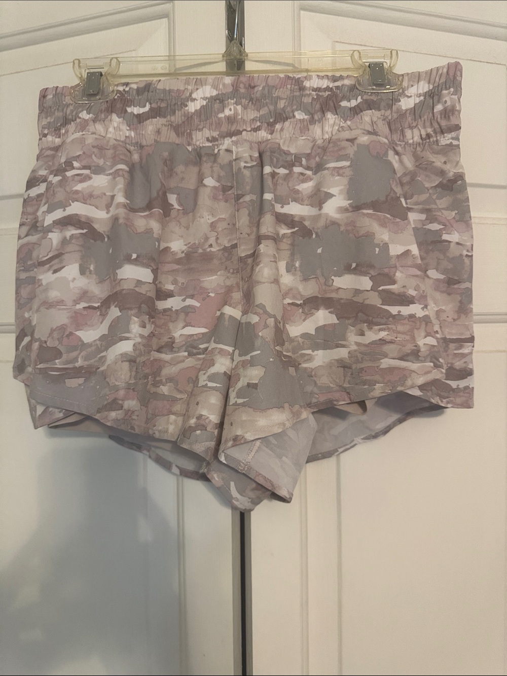 Avia Pink Gray Camo Athletic Shorts (with under biking shorts and pockets)